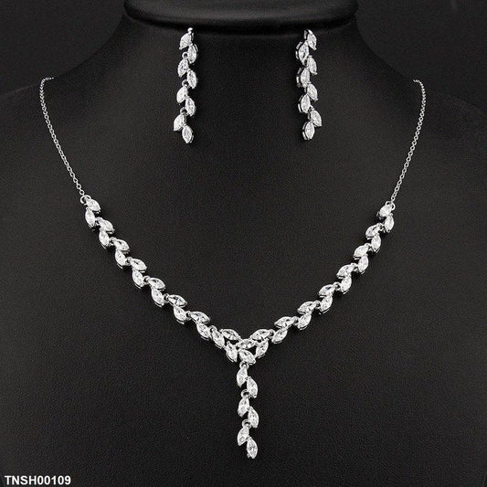 Teardrop Zircon Necklace Set