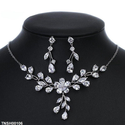 Zircon Floral Necklace Set