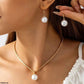 Minimal Pearl Drop Jewelry Set
