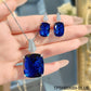 Luxury Cushion Zircon Pendant Set