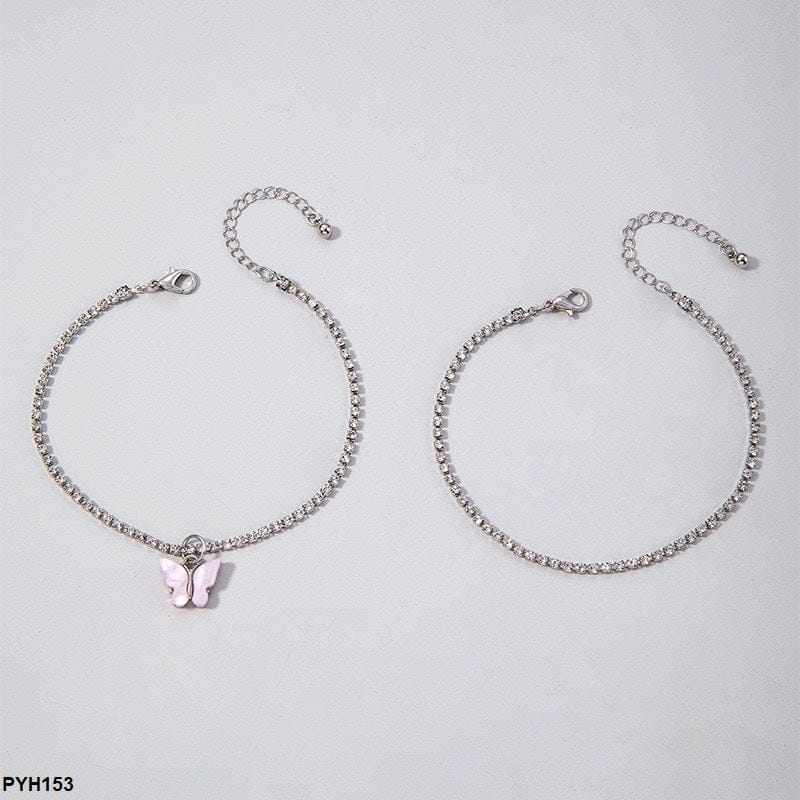 Silver Butterfly Charm Anklet