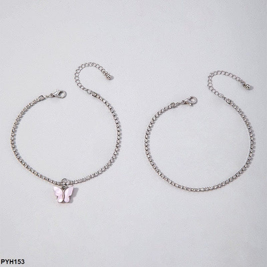 Silver Butterfly Charm Anklet