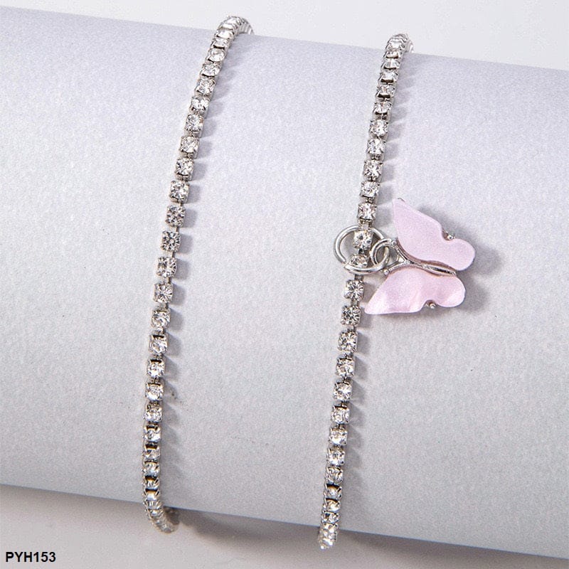 Silver Butterfly Charm Anklet