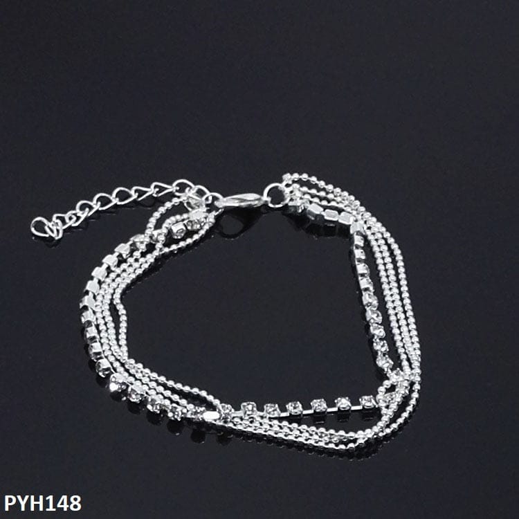 Triple Layer Rhinestone Anklet