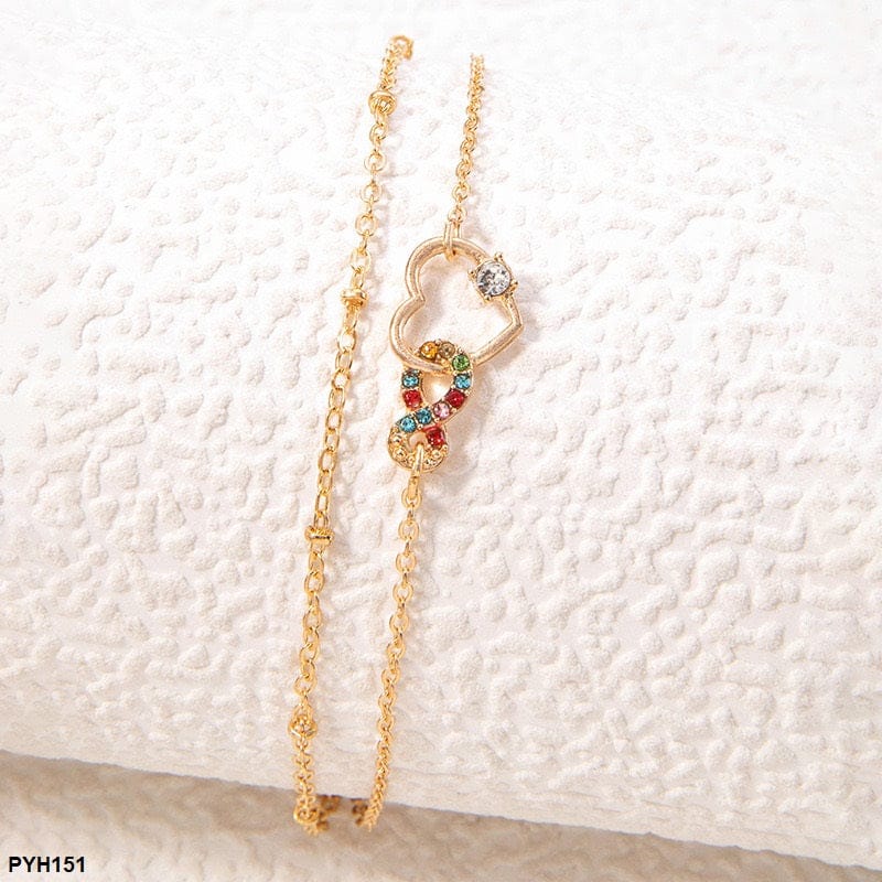 Golden Heart Charm Anklet