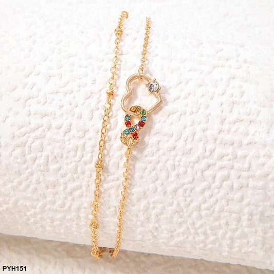 Golden Heart Charm Anklet