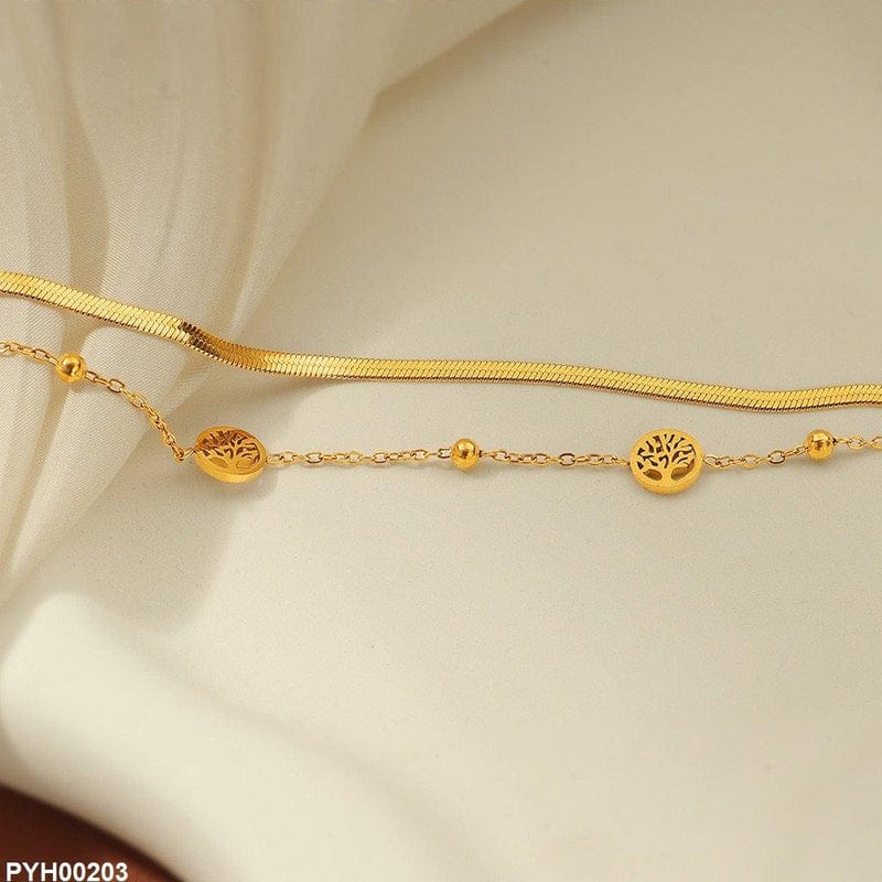 Layered Tree Design Anklet