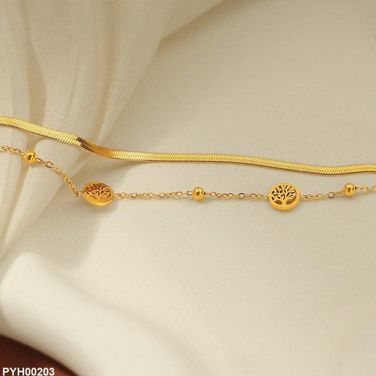 Layered Tree Design Anklet