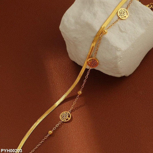 Layered Tree Design Anklet
