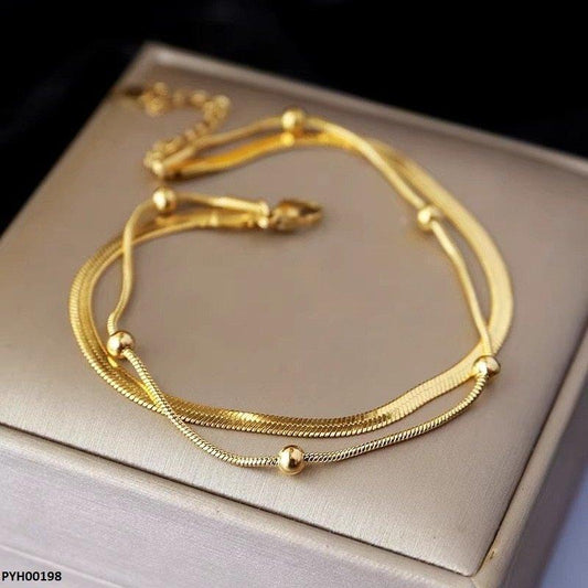 Dual Chain Stainless Steel Anklet