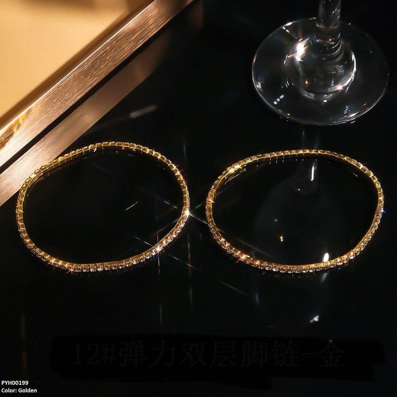 Dual Row Rhinestone Anklet