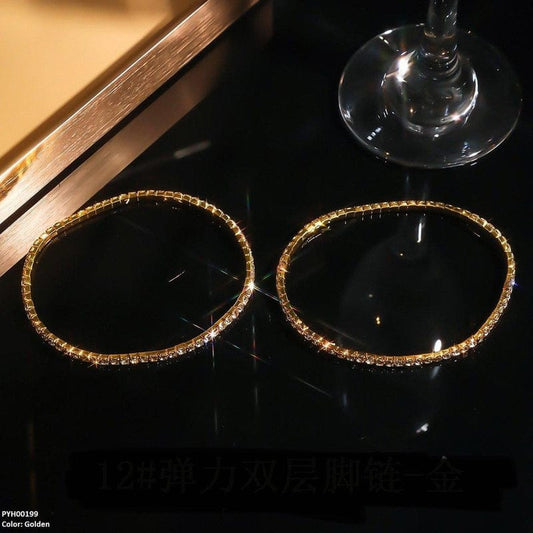 Dual Row Rhinestone Anklet