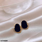 Oval Enamel Stud Earrings