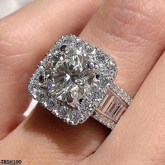 Silver Round Halo Ring