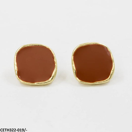 Enamel Square Stud Earrings