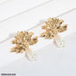 Leaf Pearl Drop Earrings