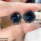 Royal Blue Cushion Crystal Stud