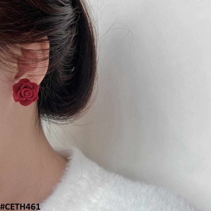 Velvet Red Rose Stud