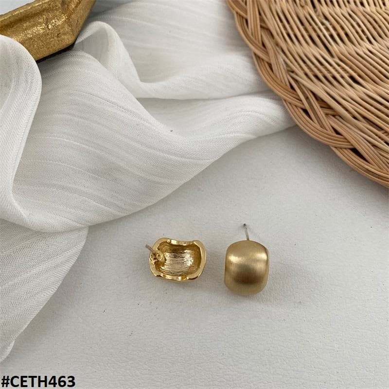Matte Gold Dome Stud Earrings