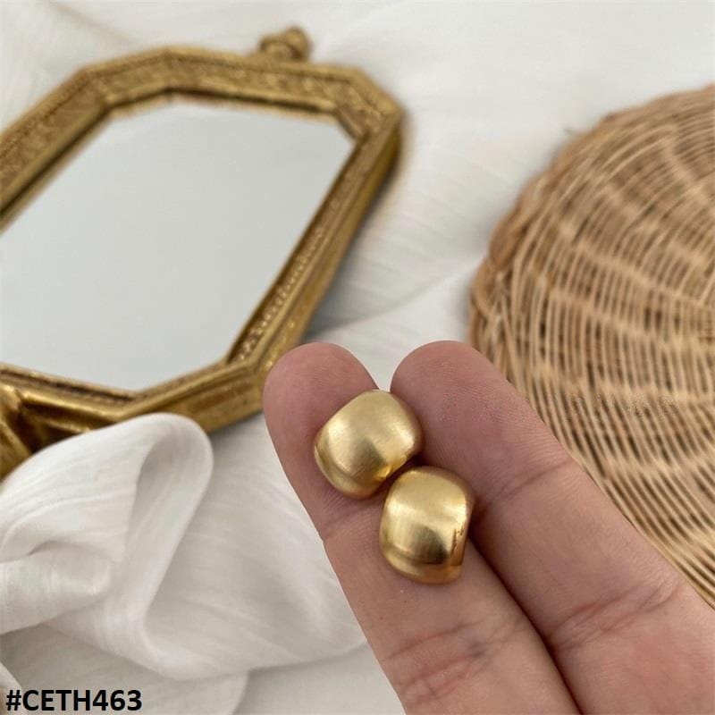 Matte Gold Dome Stud Earrings