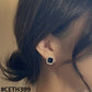 Black Square Crystal Stud Earrings