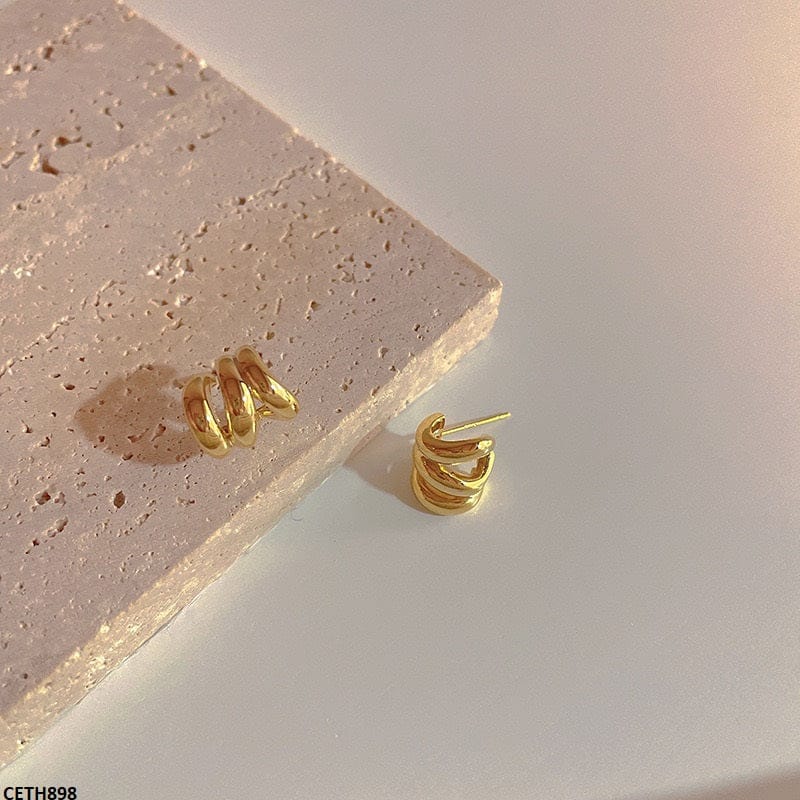 Twisted Gold Knot Stud Earrings