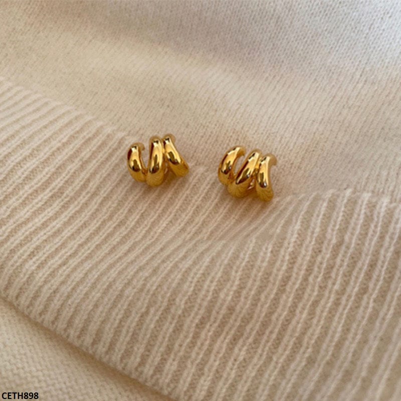 Twisted Gold Knot Stud Earrings