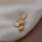 Gold Ball Drop Hoop Earrings