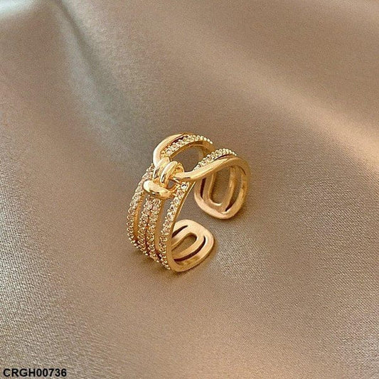 Crystal Knot Adjustable Ring