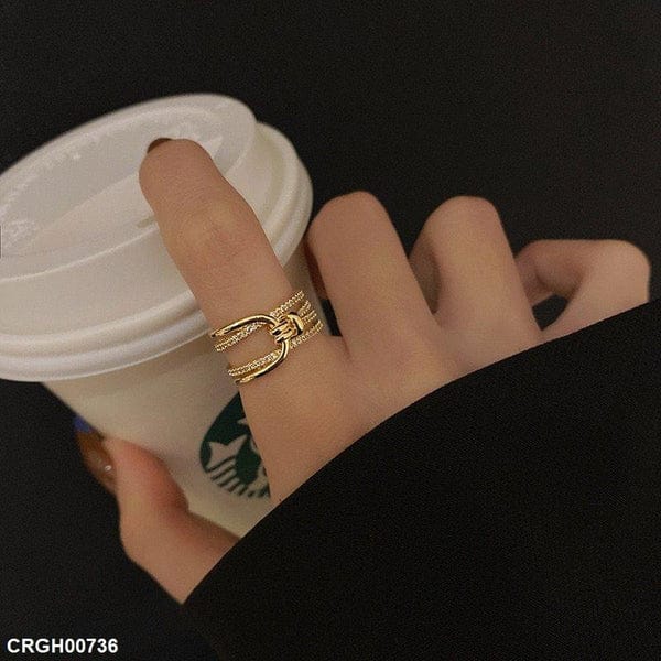 Crystal Knot Adjustable Ring