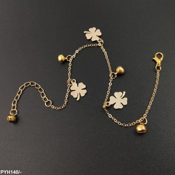 Golden Clover Charm Anklet